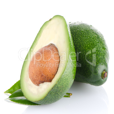 Avocados on white