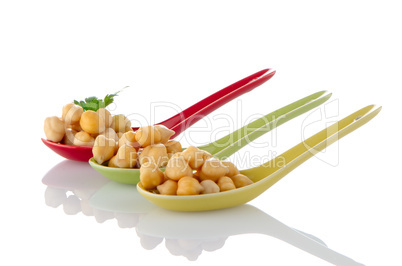 chickpeas over spoons