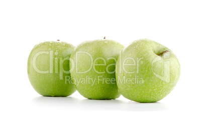 Three fresh green apples