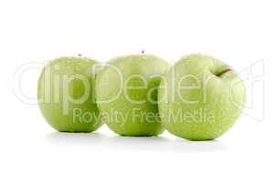 Three fresh green apples