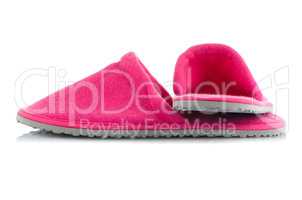 A pair of pink slippers