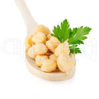 chickpeas over spoon