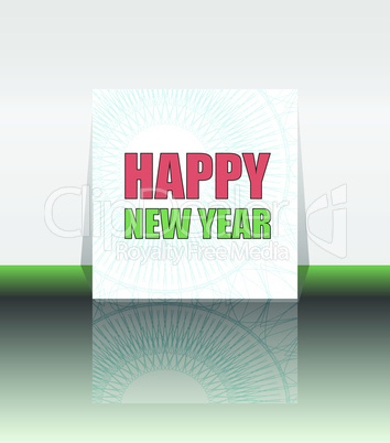 Happy New Year Holiday Vector Card, Merry Christmas