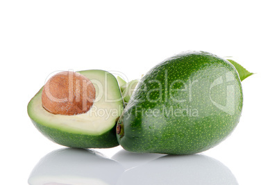 Avocados on white