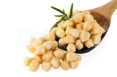 chickpeas over spoon