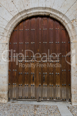 Old wooden entrance door