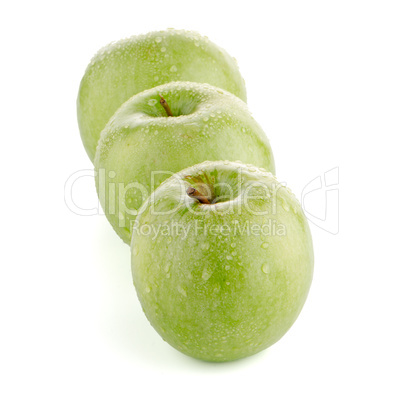 Three fresh green apples