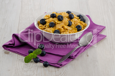 Cereal and blueberries