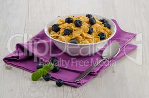 Cereal and blueberries