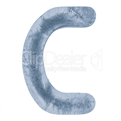 Letter C in ice