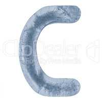 Letter C in ice