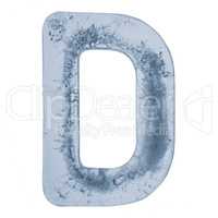 Letter D in ice