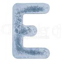 Letter E in ice