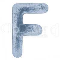 Letter F in ice