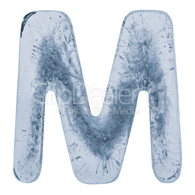 Letter M in ice