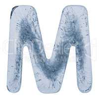 Letter M in ice