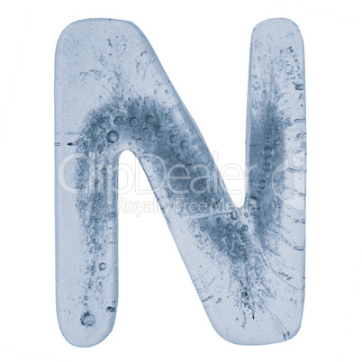 Letter N in ice