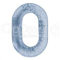 Letter O in ice