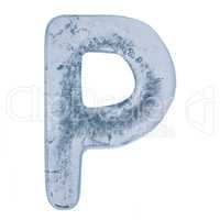 Letter P in ice