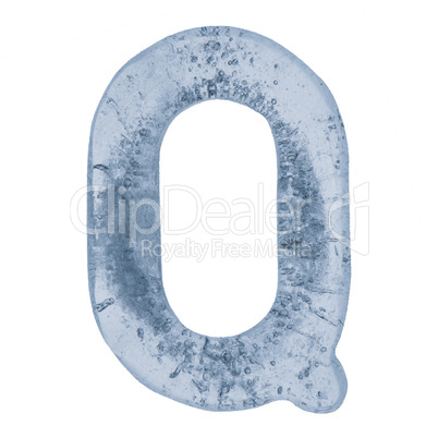 Letter Q in ice