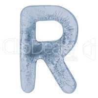Letter R in ice