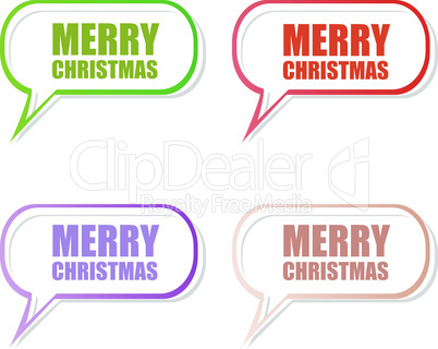 Vector Merry Christmas stickers set isolated on white