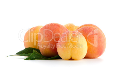 Sweet peaches with leafs