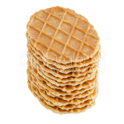 Pile of sweet waffles