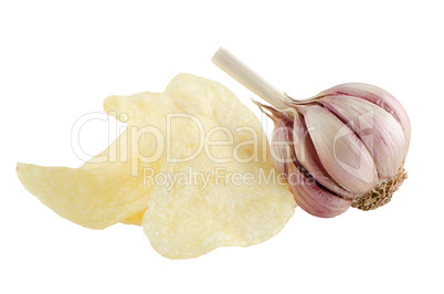 Potato chips and garlic