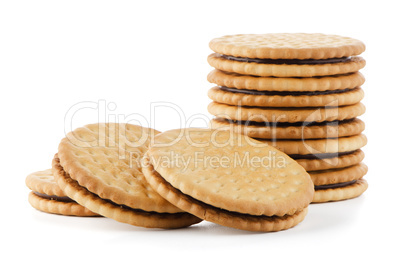 Sandwich biscuits with chocolate filling