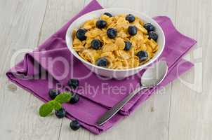 Cereal and blueberries