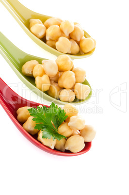 chickpeas over spoons