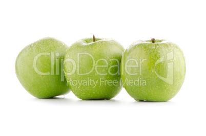 Three fresh green apples