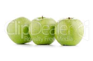 Three fresh green apples