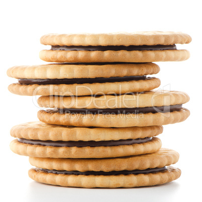 Sandwich biscuits with chocolate filling