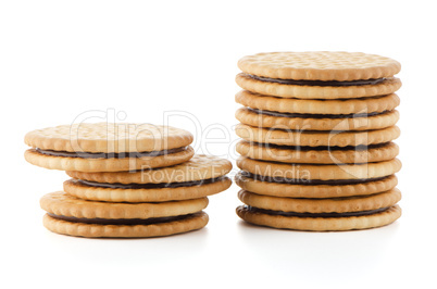 Sandwich biscuits with chocolate filling