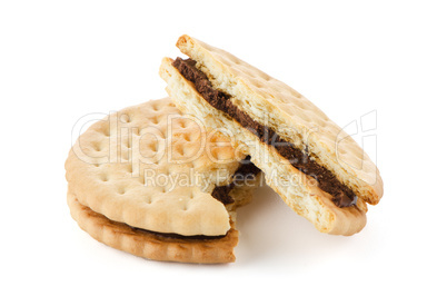 Sandwich biscuits with chocolate filling