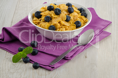 Cereal and blueberries