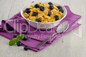 Cereal and blueberries