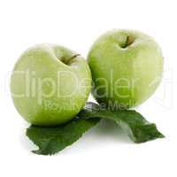 Two fresh green apples