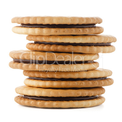 Sandwich biscuits with chocolate filling