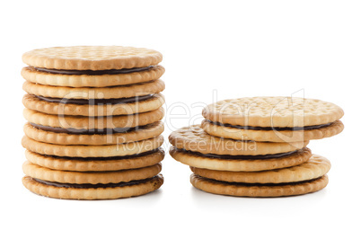 Sandwich biscuits with chocolate filling