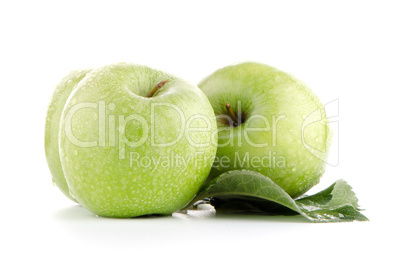 Three fresh green apples