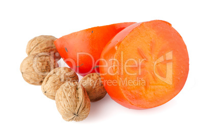 Ripe persimmons and nuts