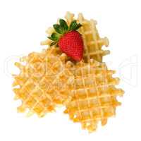 Waffles and strawberry