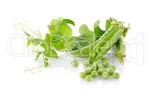 Fresh green pea pod