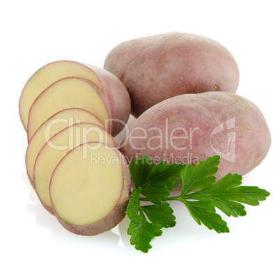 Red sliced potatoes