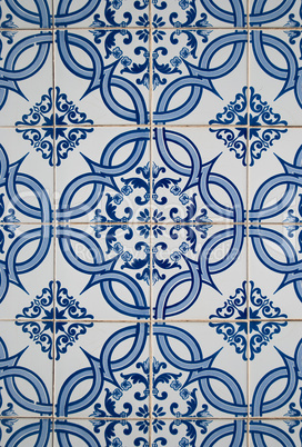 Traditional Portuguese glazed tiles