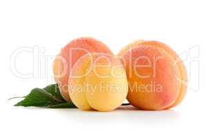 Sweet peaches with leafs