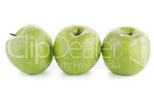 Three fresh green apples